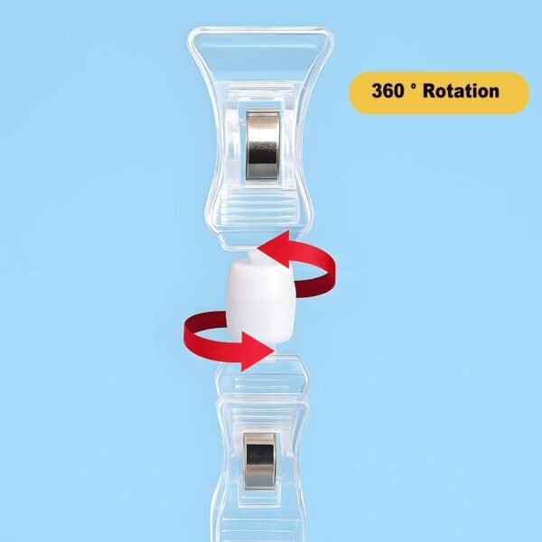LJY 16 Pieces Clear Plastic Rotatable Merchandise Sign Display Mini Clip Tag Holders for Business Cards