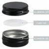 LJY Black Aluminum Tins with Screw Lids, 1 oz Small Metal Containers, 28 Pack Refillable Tin for Cosmetics, Grooming Products, Organization, DIY Storage