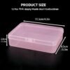 LJY 12 Pieces Rectangular Empty Mini Plastic Organizer Storage Box Containers with Hinged Lids (4.5 x 3.3 x 1.1 inch, Pink)