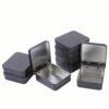 LJY 8 Pack Empty Rectangular Black Metal Storage Organizer Tins with Hinged Lids for Gifts & Treasures (3.7 x 3.3 x 1 inch)