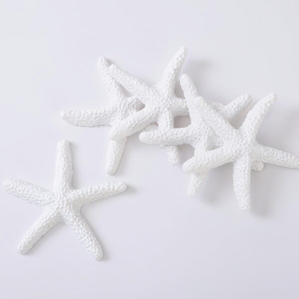 LJY 25 Pieces White Resin Pencil Finger Starfish for Wedding Decor, Home Decor and Craft Project, 2.3 Inches
