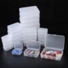 LJY 28-Piece Plastic Storage Containers with Lids (3 Assorted Sizes), Rectangular Organizer Box Set Frosted White Storage Boxes for Office Desk & Personal Items, Matte Privacy Finish, White