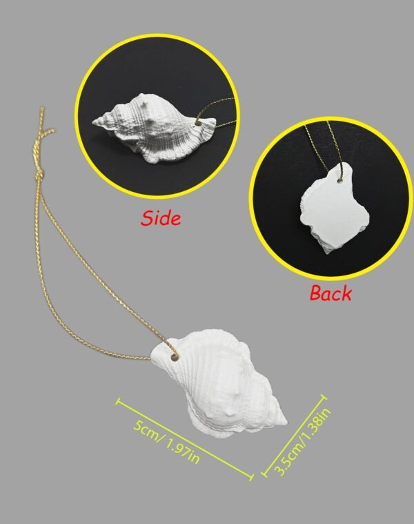 LJY 10 Pieces White Resin Pencil Finger Conch with Rope for Christmas Tree Hanging Ornaments Beach Theme Wedding Home Decor DIY Craft Project