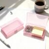 LJY 12 Pieces Rectangular Empty Mini Clear Plastic Organizer Storage Box Containers with Hinged Lids (5.3 x 3.1 x 1.2 inch, Pink)