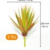 LJY 2 Pieces Realistic Artificial Faux Succulent Yucca Vera Greenhouse Small Plants Unpotted for Home Garden Decoration (Autumn Green)
