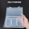 LJY 20 Pieces Mixed Sizes Rectangular Empty Mini Clear Plastic Organizer Storage Box Containers with Hinged Lids for Small Items and Other Craft Projects Plastic Containers with Lids Quart Containers