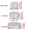 LJY 48 Pieces Round Aluminum Cans Screw Lid Metal Tins Jars Empty Slip Slide Containers (Mixed Sizes)
