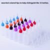 LJY Precision Applicator Bottle Set 1 Oz. - 30 Needle Tip Squeeze Bottles and 5pcs Mini Funnels for Acrylic Painting, DIY Quilling and Paper Craft
