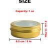 LJY 28 Pack 1 oz Aluminum Tins with Gold Clear Lids - See-Through Luxury Empty Containers for Wax Melts, Cosmetics, DIY Crafts & Display Storage,Refillable Does Not Rust