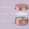 LJY 24-Pack 0.5oz Aluminum Tins with Screw Lids in Clear Storage Case, 15ml Round Empty Metal Containers for Lip Balm,Salves,Spices,Crafts, Small Cosmetic Sample Jars,Mini Candle Tins (Rose Gold)