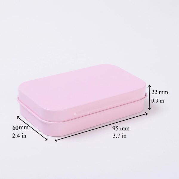LJY 20-Piece Metal Hinge Tin Box Containers - For Gift Wrapping. Dental Floss Stick - Toothpick Holder and a Sliding-Cover Dental Floss Pick Storage Box (Pink, 20 Pcs 3.7"x2.4"x0.9")