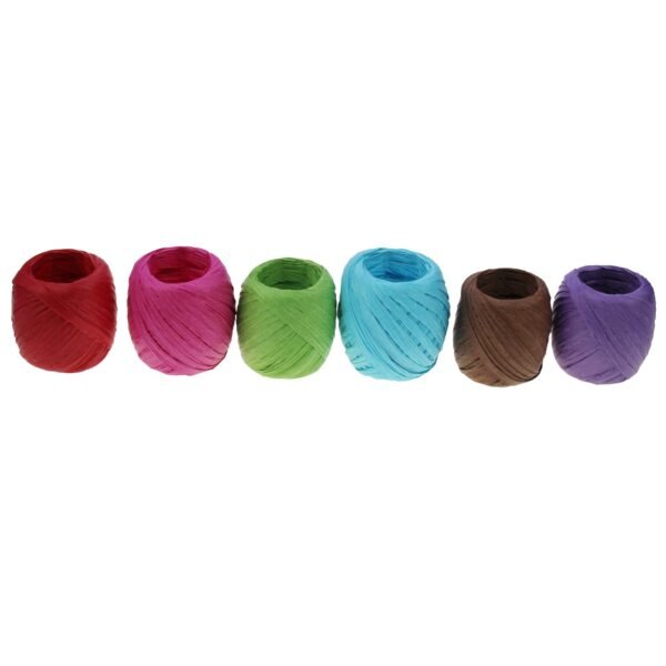LJY 6 Rolls 6 Colors Raffia Twine Ribbon, 22 Yards Natural Paper Ribbon for Gift Wrapping, Crafts, Wedding Decor, Christmas Valentine's Day Present Box Packing, Jute String,Raffia for Crafts