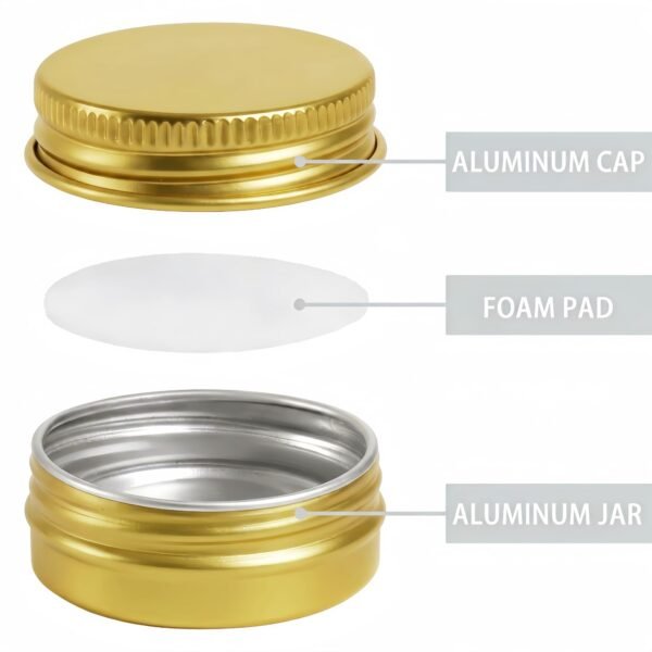 LJY Vintage Gold 1 oz Aluminum Tins - 28 Pack Classic Empty Metal Containers with Screw Lids for Luxury Gift Boxes, Wax Melts, Cosmetics & Premium Storage,Refillable