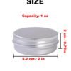 LJY 28Pcs Aluminum Tin Jar Refillable Containers Round Tin Container Bottle for DIY Projects,Gifts, and Storage Cosmetic,Cream,Diamond Painting, Salves,Balms,Lip Balm,Spices or Others,Silver (1 oz)
