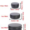 LJY Aluminum Tin Jar Refillable Containers Round Tin Container Bottle for DIY Projects,Gifts,Cosmetic,Cream,Diamond Balm Candle Salve Lip Balm Tins(Black, 48 Pcs 2oz/1oz/0.5oz)