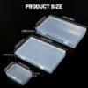 LJY 20 Pieces Mixed Sizes Rectangular Empty Mini Clear Plastic Organizer Storage Box Containers with Hinged Lids for Small Items and Other Craft Projects Plastic Containers with Lids Quart Containers