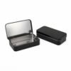 LJY Nail Tool Box Black Tin Box with Lid, 2 Pcs 5.9x3.5x1.2inch Metal Storage Container,Hinged Matte Finish Box for Jewelry,Crystal,art Craft,Office Supplies,Keepsake Organization and Gift Packaging