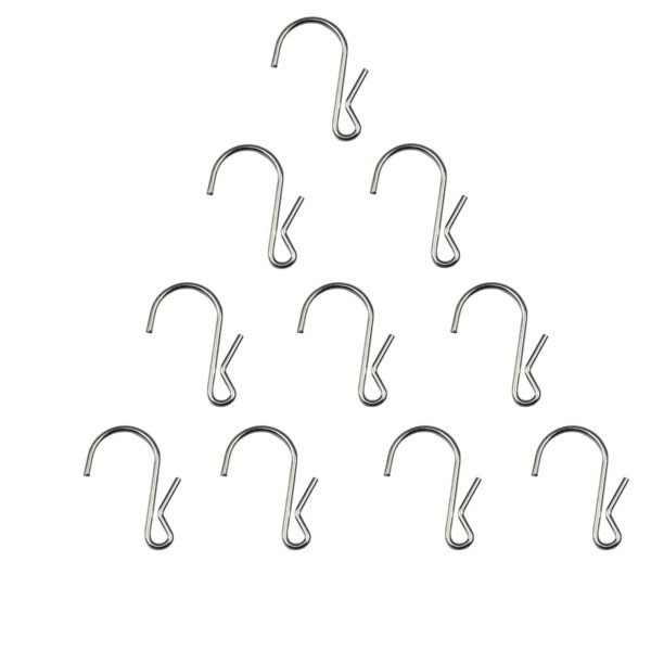 LJY 50 Pieces Clip Type Pot Rack Hanging Grid Hooks S Shaped Metal Hangers with Plastic Storage Box for Kitchen Bedroom Office Wire Shelving Pegboard