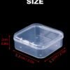 LJY 48 Pieces Square Mini Clear Plastic Storage Containers Box Case with Lids for Small Items and Other Craft Projects (2.1 x 2.1 x 0.8 inch, Transparent)