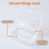 LJY 28 Pieces Rectangular Empty Mini Clear Plastic Organizer Storage Box Containers with Hinged Lids (3.3 x 2.2 x 1 inch, Transparent)
