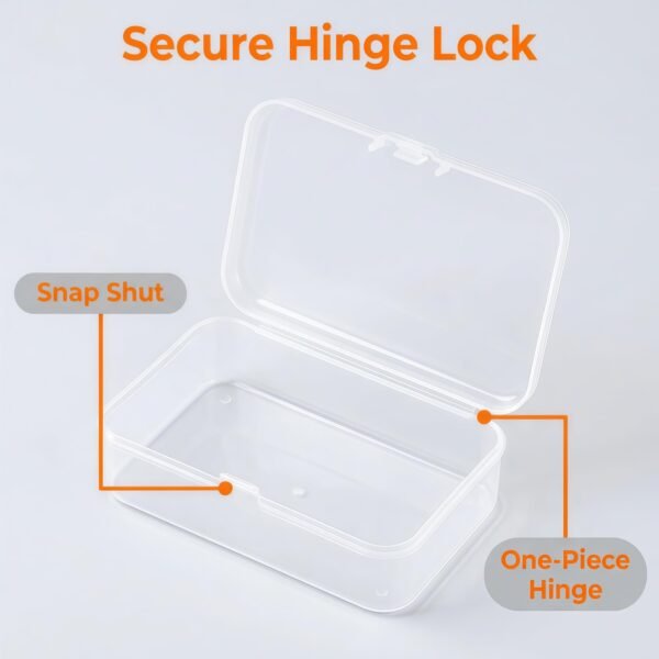 LJY 28 Pieces Rectangular Empty Mini Clear Plastic Organizer Storage Box Containers with Hinged Lids (3.3 x 2.2 x 1 inch, Transparent)