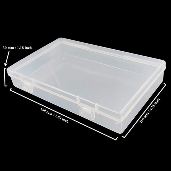 LJY 6 Pieces Rectangular Empty Mini Clear Plastic Organizer Storage Box Containers with Hinged Lids (7.1 x 4.3 x 1.2 inch, Transparent)