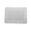 LJY 100 Pieces Off-White Lace Rectangle Paper Doilies Cake Packaging Pads Wedding Tableware Decoration (8" x 12")