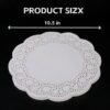 LJY 100 Pieces White Lace Round Paper Doilies, 10.5 Inch, Raw Wood Pulp, Cake Packaging Pads, Wedding Tableware Decoration