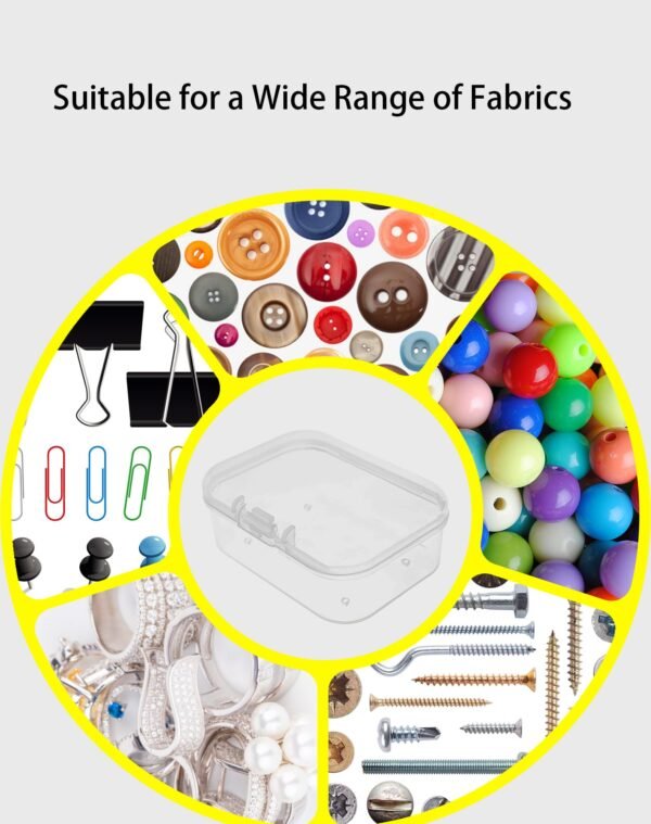 LJY 100 Pieces Rectangular Empty Mini Clear Plastic Organizer Storage Box Containers with Hinged Lids (2.2 x 1.6 x 0.8 inch, Transparent)