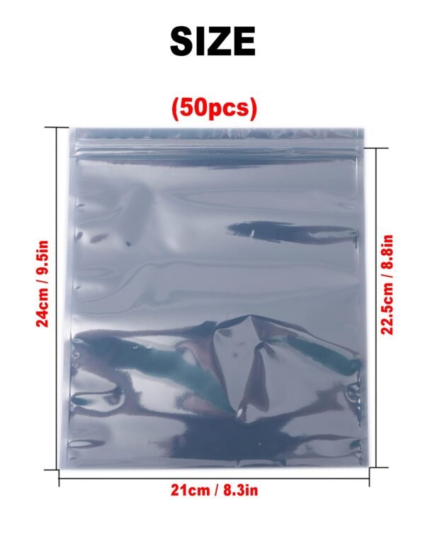 LJY ESD Large Anti-Static Resealable Bags for Electronics - Perfect for Motherboards,Hard Drives Antistatic Bag,Resealable Zipper Bag for SSD HDD 2.5 Laptop Hard Drive 50 Pcs 9.5" x 8.3"Zipper