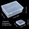 LJY 38-Piece Clear Plastic Storage Organizer Set - 2 Large Deep Bins & 36 Small Rectangular Boxes for Beads, Diamond Art Accessories, Hardware Screws & Jewelry Findings
