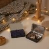 LJY 12 Pack Rectangular Metal Tins Metal Tins With Lids-Syn Tin Empty Boxes,Tin Box Perfect For Small Items,Crafts Collect Beads,Small Parts,Fish Hooks(black,4.5 X 3.3 X 0.9 Inch)