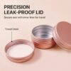 LJY 24-Pack 0.5oz Aluminum Tins with Screw Lids in Clear Storage Case, 15ml Round Empty Metal Containers for Lip Balm,Salves,Spices,Crafts, Small Cosmetic Sample Jars,Mini Candle Tins (Rose Gold)
