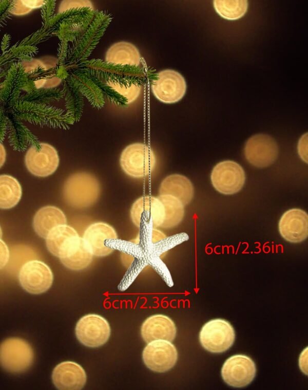 LJY Resin Starfish Hanging Decor - 6x6cm Nautical Coastal Ornament for Beach Theme Bedroom, Bathroom, Wall & Wreath Decoration (2.36x2.36x0.31in)