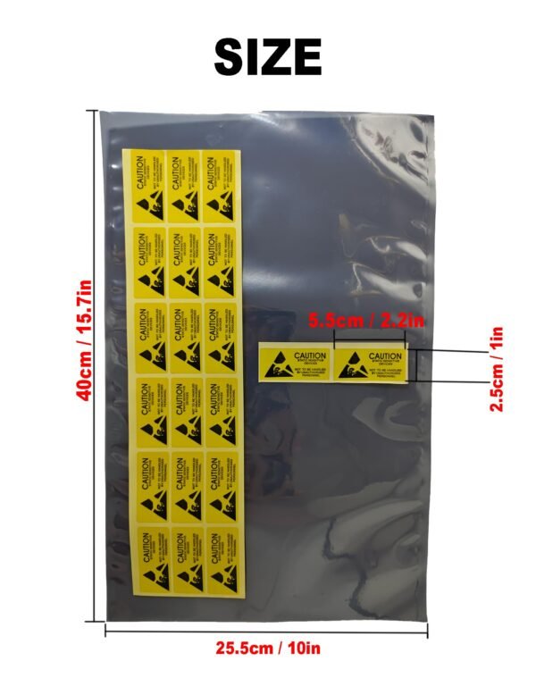 LJY ESD 20 Pcs Large Open Top Anti-Static Bags 15.8 "x 10" Reusable Shielding Bags, Suitable for Storing Sensitive Electronic Components Such as motherboards, Hard Drives, SSDs, RAM, and CPUs