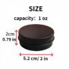 LJY Black Aluminum Tins with Screw Lids, 1 oz Small Metal Containers, 28 Pack Refillable Tin for Cosmetics, Grooming Products, Organization, DIY Storage