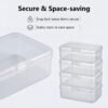 LJY 28 Pieces Rectangular Empty Mini Clear Plastic Organizer Storage Box Containers with Hinged Lids (3.3 x 2.2 x 1 inch, Transparent)