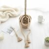 LJY Wood Bead Garland with Jute Tassels, 59” for Home Curtain Wall Hanging Rustic Country, Natural Cute Farmhouse Bead Boho Garland Christmas Wreath(4, 2 Long and 2 Short) (4, 2 Sizes)