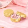 LJY Vintage Gold 1 oz Aluminum Tins - 28 Pack Classic Empty Metal Containers with Screw Lids for Luxury Gift Boxes, Wax Melts, Cosmetics & Premium Storage,Refillable