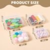 LJY 32 Pieces Mixed Sizes Square Empty Mini Clear Plastic Storage Containers Box Case with Lids for Small Items and Other Craft Projects