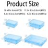 LJY 24-Piece Multi-Size Plastic Storage Containers with Lids, Small Craft Organizers for Beads, Diamond Art,Small Parts,Jewelry and Hardware, Stackable Hinged Box Set (Blue)