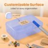 LJY 28 Pieces Rectangular Empty Mini Clear Plastic Organizer Storage Box Containers with Hinged Lids (3.3 x 2.2 x 1 inch, Blue)