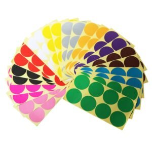LJY 50mm Round Dot Stickers Color Coding Labels, 12 Different Assorted Colors, 24 Sheets, 192 Dots