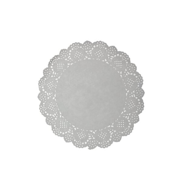 LJY 120 Pieces White Lace Round Paper Doilies Cake Packaging Pads Wedding Tableware Decoration (9.5 Inch)