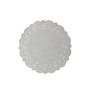 LJY 120 Pieces White Lace Round Paper Doilies Cake Packaging Pads Wedding Tableware Decoration (7.5 Inch)