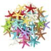 LJY 40 Pieces 2.3 Inches Resin Pencil Finger Starfish with Rope for Christmas Tree Hanging Ornaments Beach Theme Wedding Home Decor & DIY Craft Project, 10 Colors