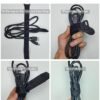 LJY 16-Pack Hook and Loop Straps Nylon Cable Ties Organizer Fastener, 11.8 in x 0.98 in, Black