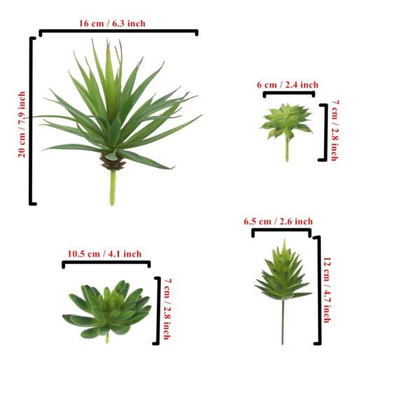 LJY 5-Pack Artificial Succulent Plants - Realistic Fake Greenery for Home Decor, Wedding Centerpieces & Terrarium Displays (Green, Mixed Sizes)
