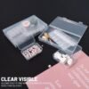 LJY 20 Pieces Mixed Sizes Rectangular Empty Mini Clear Plastic Organizer Storage Box Containers with Hinged Lids for Small Items and Other Craft Projects Plastic Containers with Lids Quart Containers