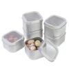 LJY Empty 8-Ounce Capacity Square Black Metal Tins with Clear Window for Candle Making,Gifts & Treasures (6 Pack) (Black, 2.95"x2.95"x1.89")
